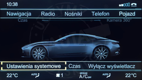 ASTON MARTIN polskie menu, polski lektor, zmiana regionu