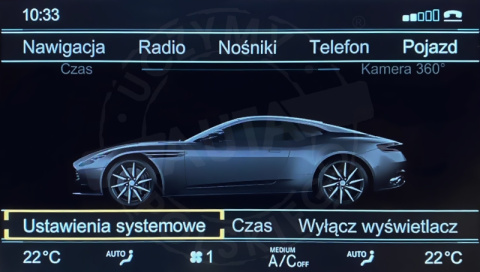 ASTON MARTIN polskie menu, polski lektor, zmiana regionu