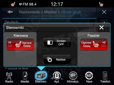 CHRYSLER UCONNECT 8.4" HARMAN BECKER VP3 VP4 polskie menu, polski lektor, zmiana regionu