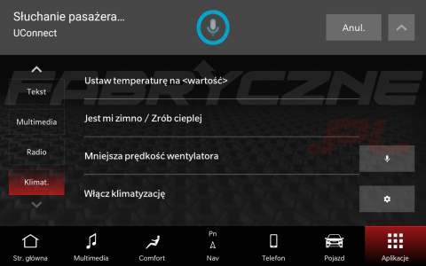CHRYSLER PACIFICA UCONNECT 5 HARMAN BECKER 10,1" polskie menu, polski lektor, zmiana regionu