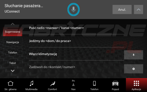 CHRYSLER UCONNECT 5 HARMAN BECKER 10,1" polskie menu, polski lektor, zmiana regionu