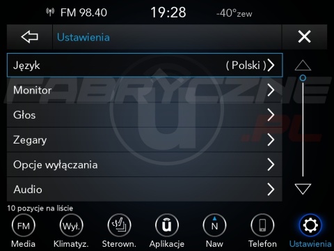 CHRYSLER UCONNECT 8.4" PANASONIC VP4R polskie menu, polski lektor, zmiana regionu