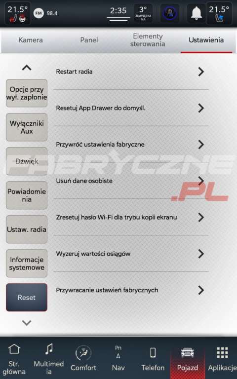 DODGE RAM UCONNECT 5 HARMAN BECKER 12,0" polskie menu, polski lektor, zmiana regionu