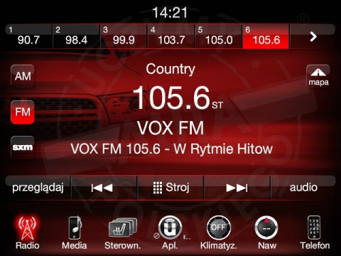 DODGE UCONNECT 8.4" HARMAN BECKER VP3 VP4 polskie menu, polski lektor, zmiana regionu