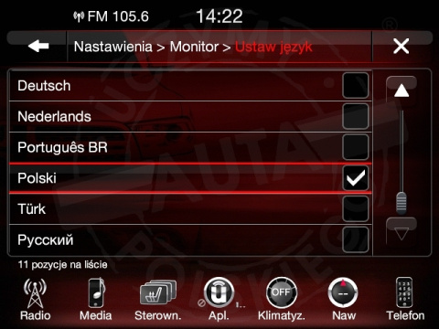 DODGE UCONNECT 8.4" HARMAN BECKER VP3 VP4 polskie menu, polski lektor, zmiana regionu