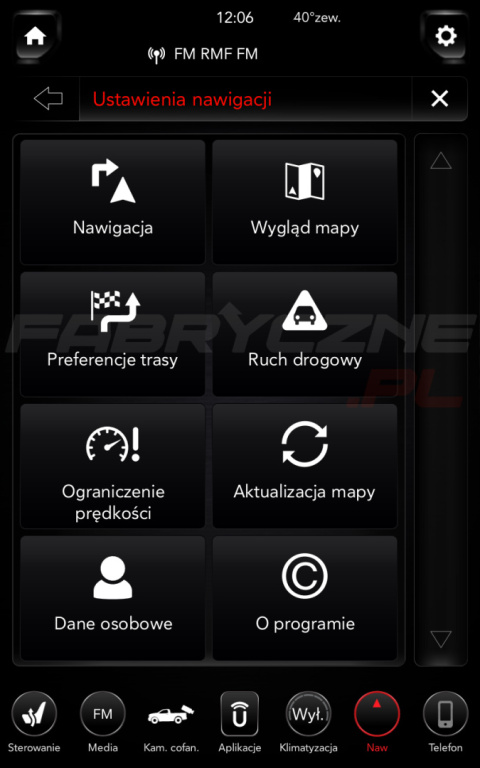 DODGE UCONNECT 12.0" 4C PANASONIC polskie menu, polski lektor, zmiana regionu