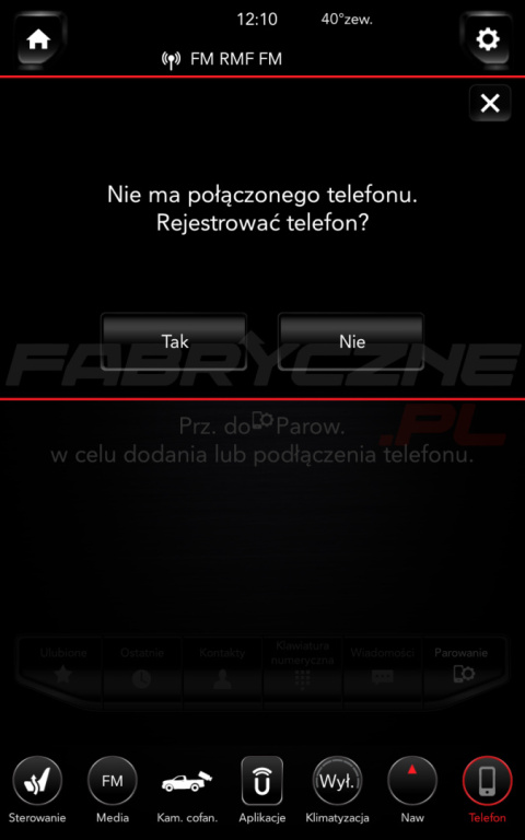 DODGE UCONNECT 12.0" 4C PANASONIC polskie menu, polski lektor, zmiana regionu