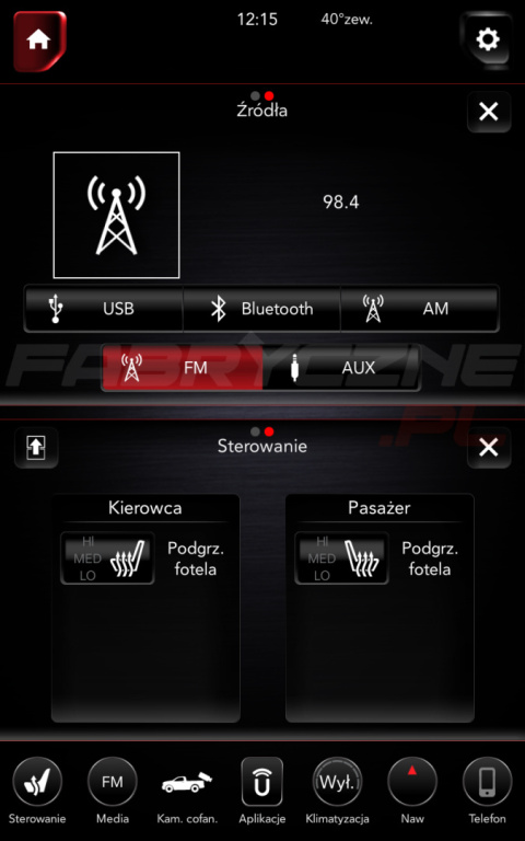 DODGE UCONNECT 12.0" 4C PANASONIC polskie menu, polski lektor, zmiana regionu