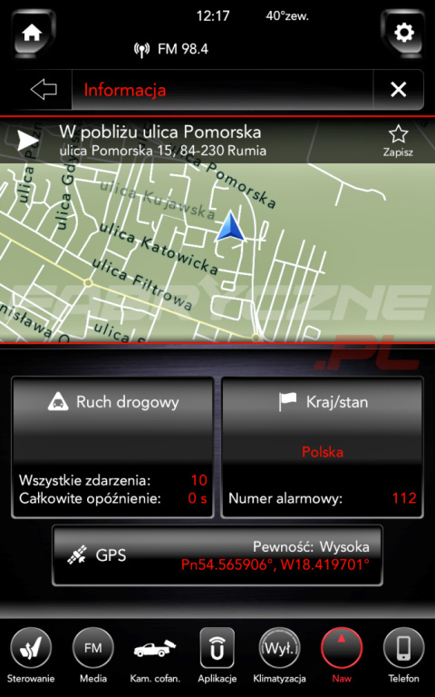 DODGE UCONNECT 12.0" 4C PANASONIC polskie menu, polski lektor, zmiana regionu