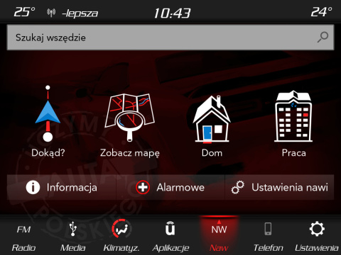 DODGE UCONNECT 8.4" PANASONIC VP4R polskie menu, polski lektor, zmiana regionu