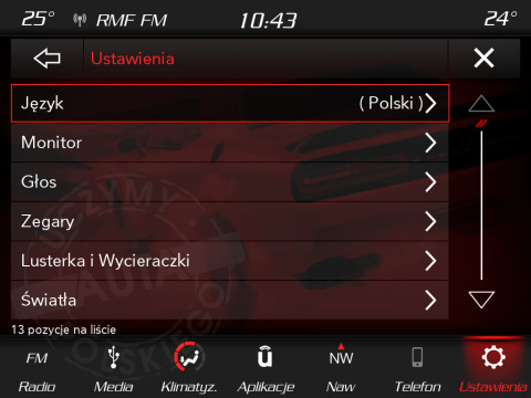 DODGE UCONNECT 8.4" PANASONIC VP4R polskie menu, polski lektor, zmiana regionu