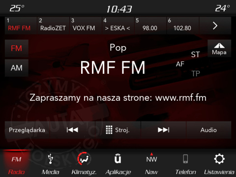 DODGE UCONNECT 8.4" PANASONIC VP4R polskie menu, polski lektor, zmiana regionu