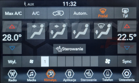 JEEP UCONNECT VP2 CONTINENTAL 7" polskie menu, zakresy radiowe, zmiana regionu