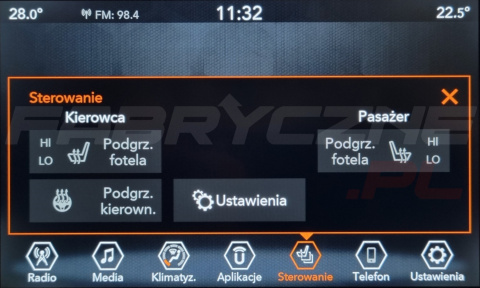 JEEP UCONNECT VP2 CONTINENTAL 7" polskie menu, zakresy radiowe, zmiana regionu