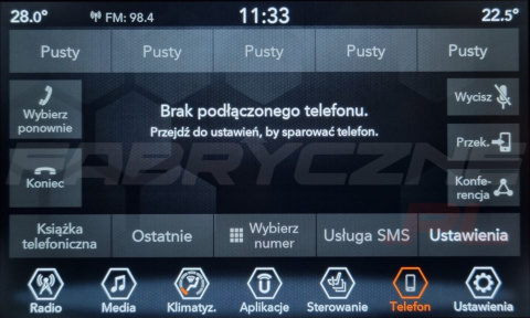 JEEP UCONNECT VP2 CONTINENTAL 7" polskie menu, zakresy radiowe, zmiana regionu