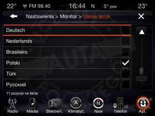 JEEP UCONNECT 8.4" HARMAN BECKER VP3 VP4 polskie menu, polski lektor, zmiana regionu