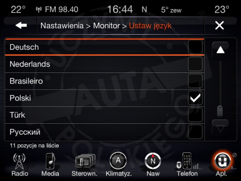 JEEP UCONNECT 8.4" HARMAN BECKER VP3 VP4 polskie menu, polski lektor, zmiana regionu