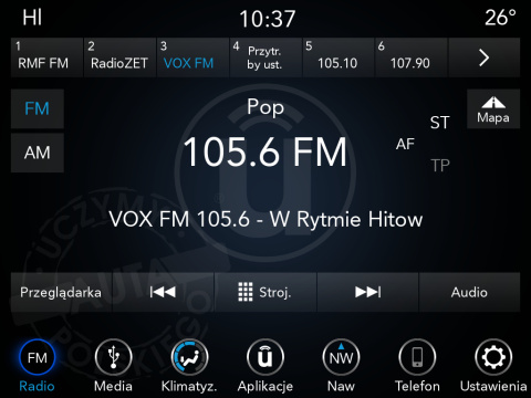 JEEP UCONNECT 8.4" PANASONIC VPR4 polskie menu, polski lektor, zmiana regionu,