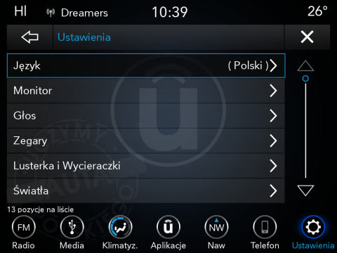 JEEP UCONNECT 8.4" PANASONIC VPR4 polskie menu, polski lektor, zmiana regionu,