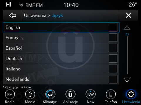 JEEP UCONNECT 8.4" PANASONIC VPR4 polskie menu, polski lektor, zmiana regionu,