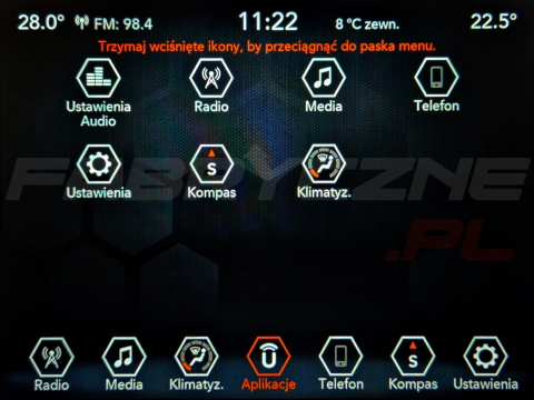 JEEP UCONNECT VP2 CONTINENTAL 8.4" polskie menu, zakresy radiowe, zmiana regionu