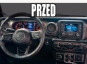 Upgrade radia Jeep Wrangler/Gladiator 2018–2021 – wymiana Delphi VP2 na fabryczne Panasonic Uconnect 8.4” z CarPlay/Android Auto
