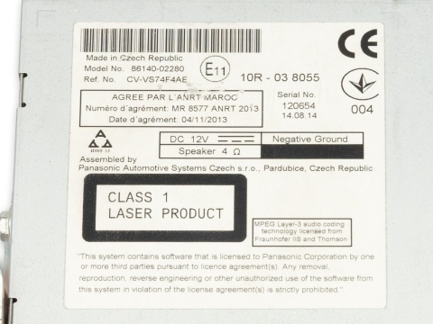 Repair / Service of Toyota Auris Radio / Navigation Unit 86140-02280 (2012–2015)